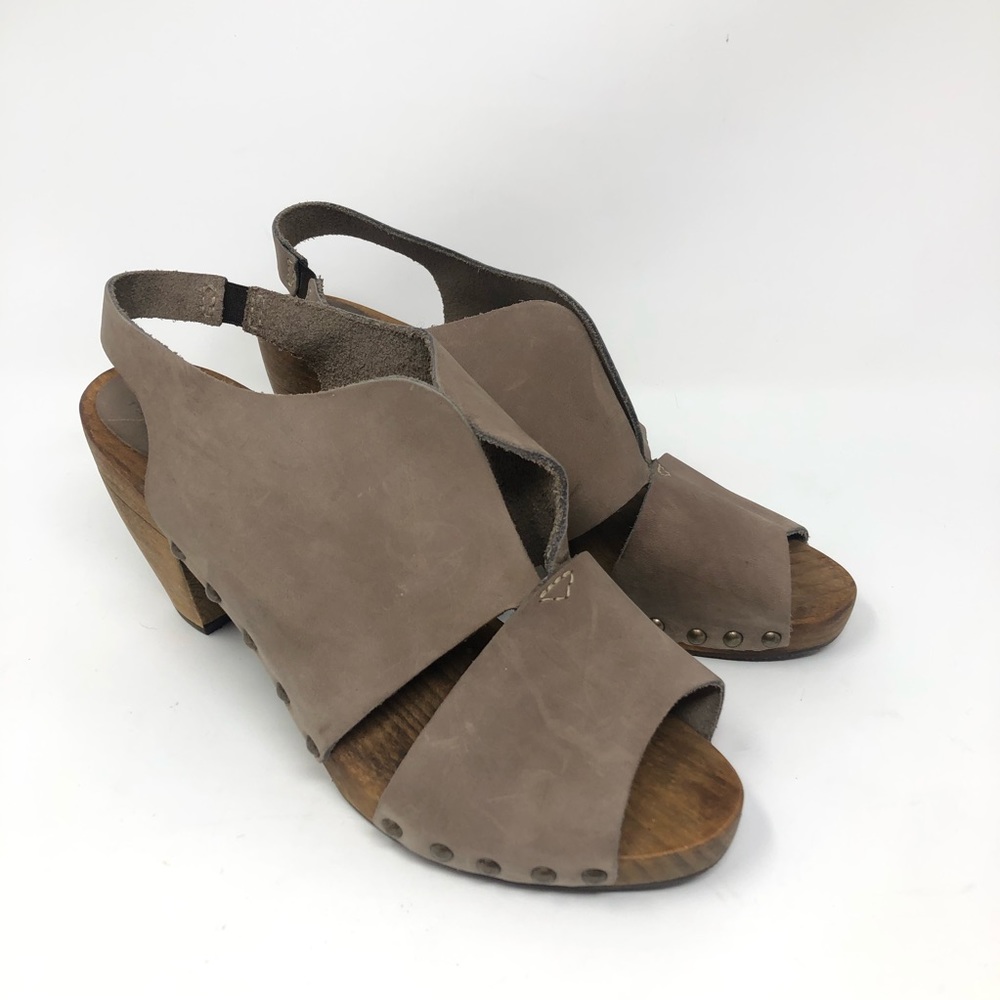 Sanita Wooden Peep-Toe Heels/Sandals Sz 39 (8-8.5)